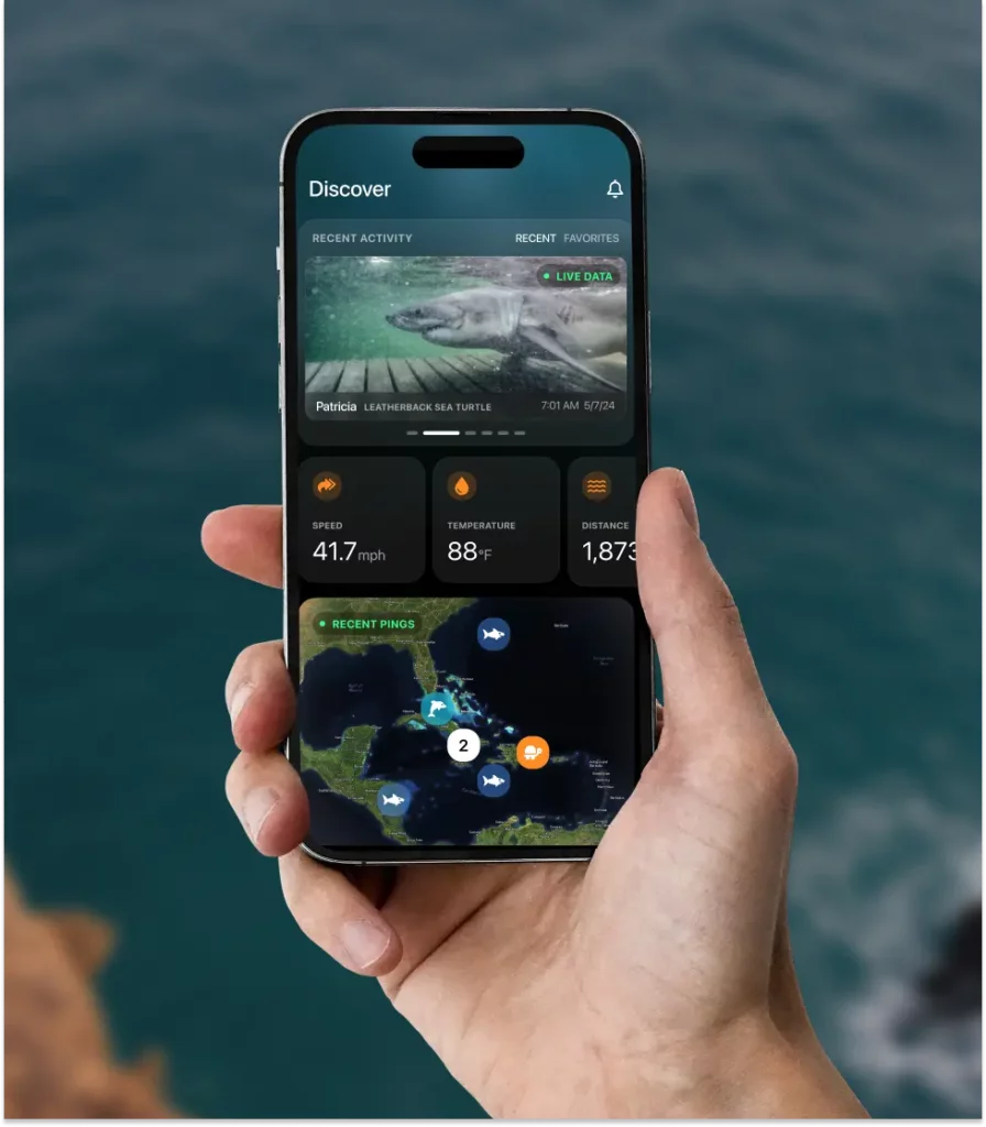 Hand holding the Ocearch app