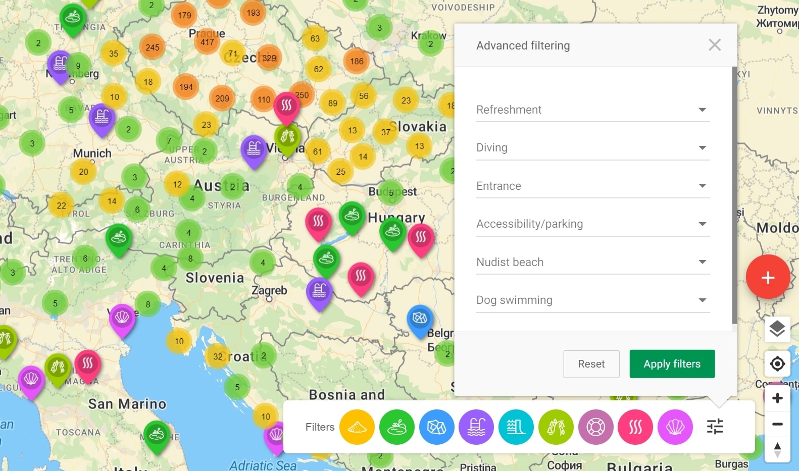 categories and attributes, filtering on the map categories and attributes, filtering on the ma