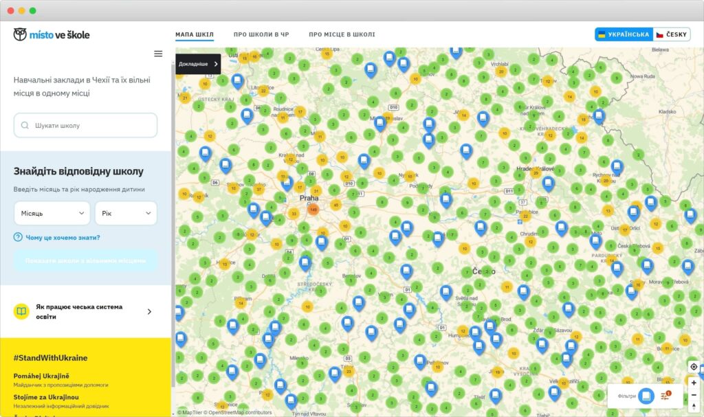 Misto ve Skole map example